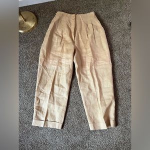 Straw gold Linen pants